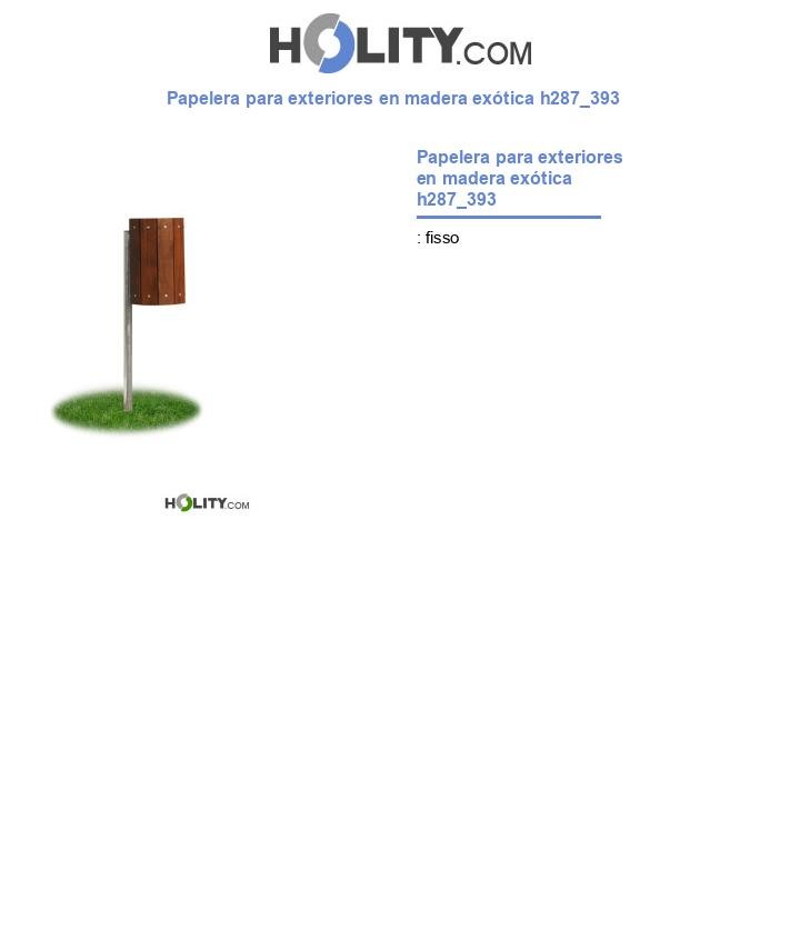 Papelera para exteriores en madera exótica h287_393