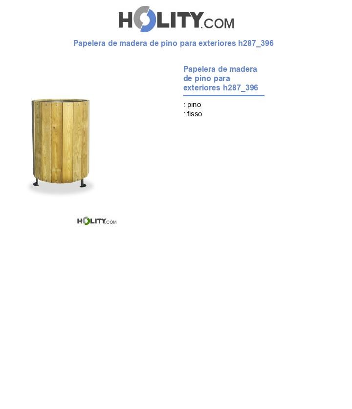 Papelera de madera de pino para exteriores h287_396