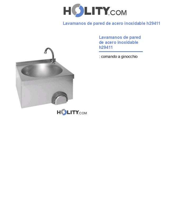 Lavamanos de pared de acero inoxidable h29411