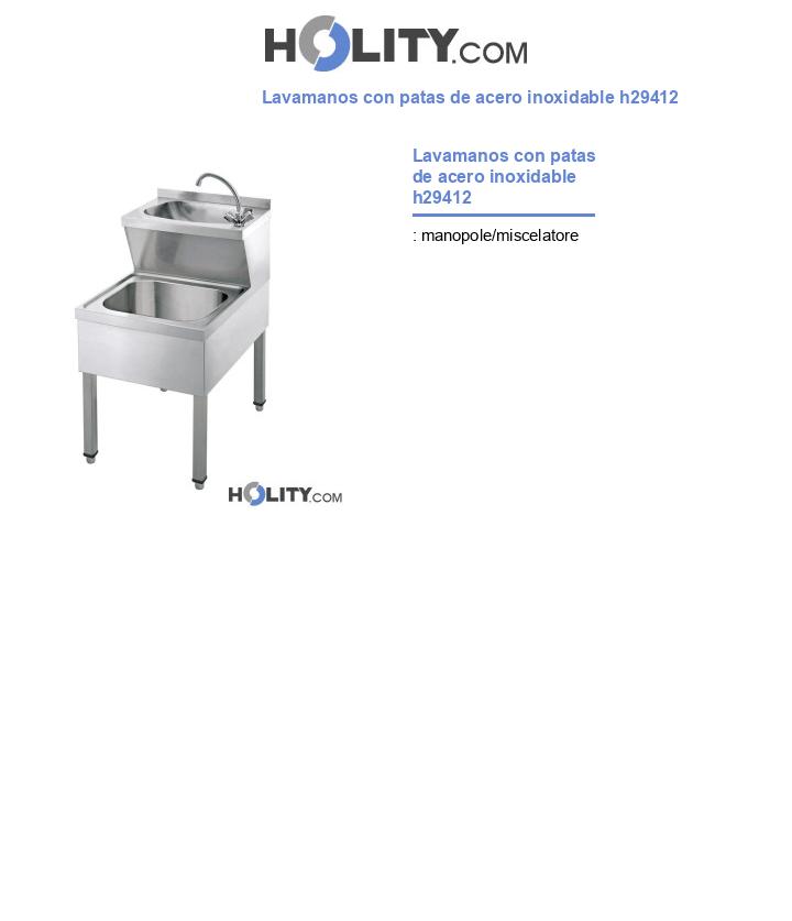 Lavamanos con patas de acero inoxidable h29412