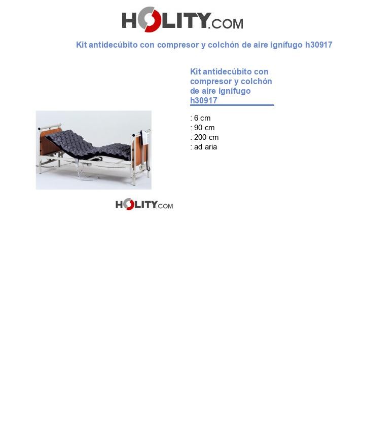 Kit antidecúbito con compresor y colchón de aire ignífugo h30917