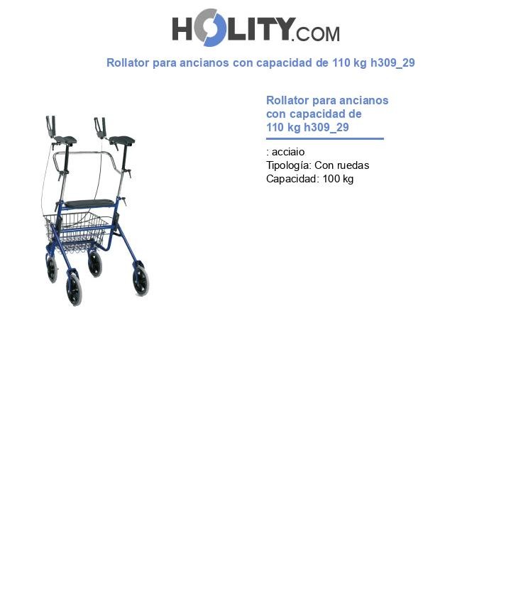 Rollator para ancianos con capacidad de 110 kg h309_29