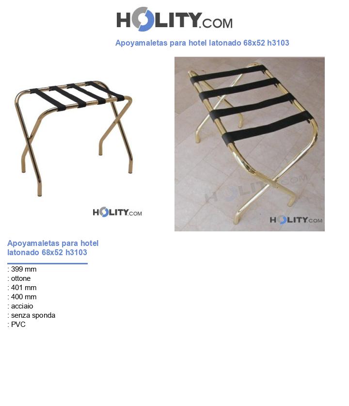 Apoyamaletas para hotel latonado 68x52 h3103