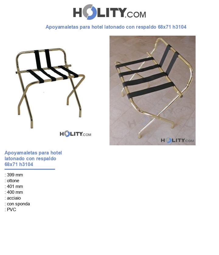 Apoyamaletas para hotel latonado con respaldo 68x71 h3104