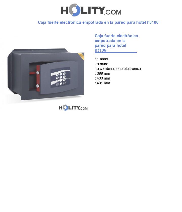 Caja fuerte electrónica empotrada en la pared para hotel h3106