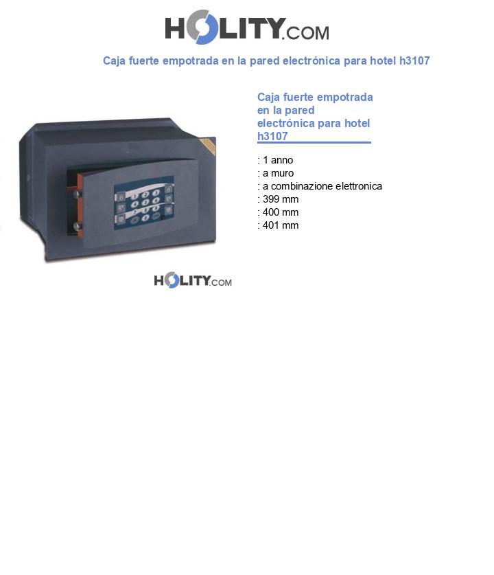 Caja fuerte empotrada en la pared electrónica para hotel h3107
