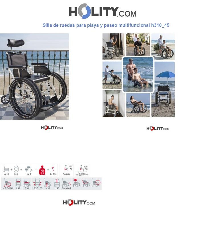 Silla de ruedas para playa y paseo multifuncional h310_45