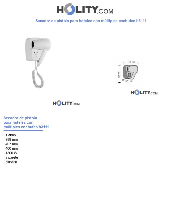 Secador de pistola para hoteles con múltiples enchufes h3111