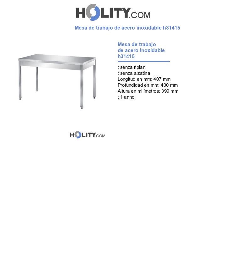 Mesa de trabajo de acero inoxidable h31415