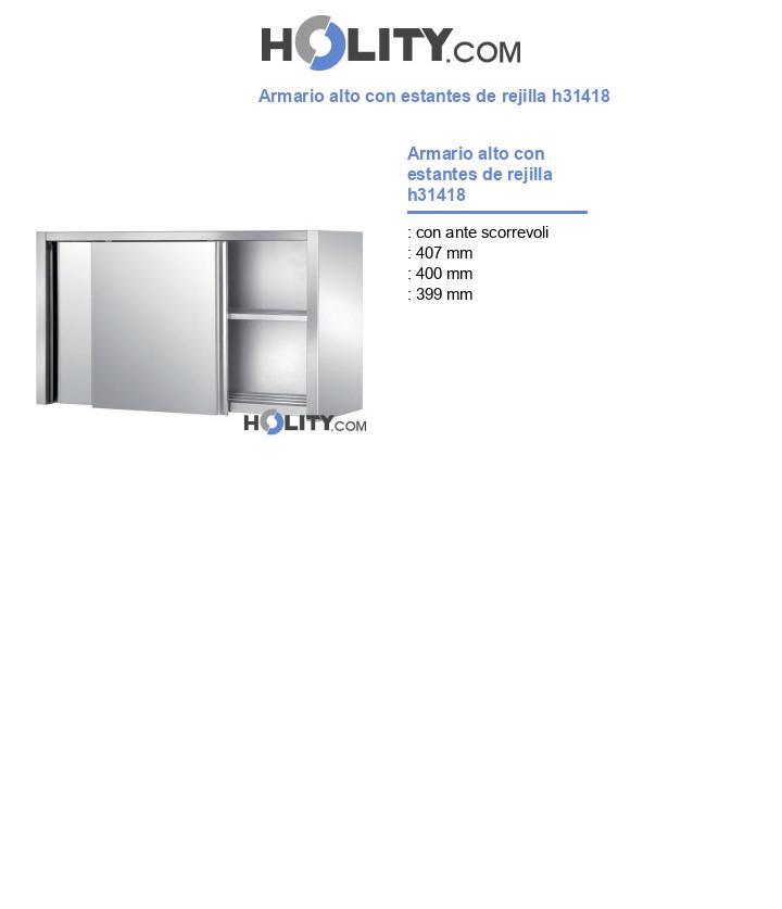 Armario alto con estantes de rejilla h31418