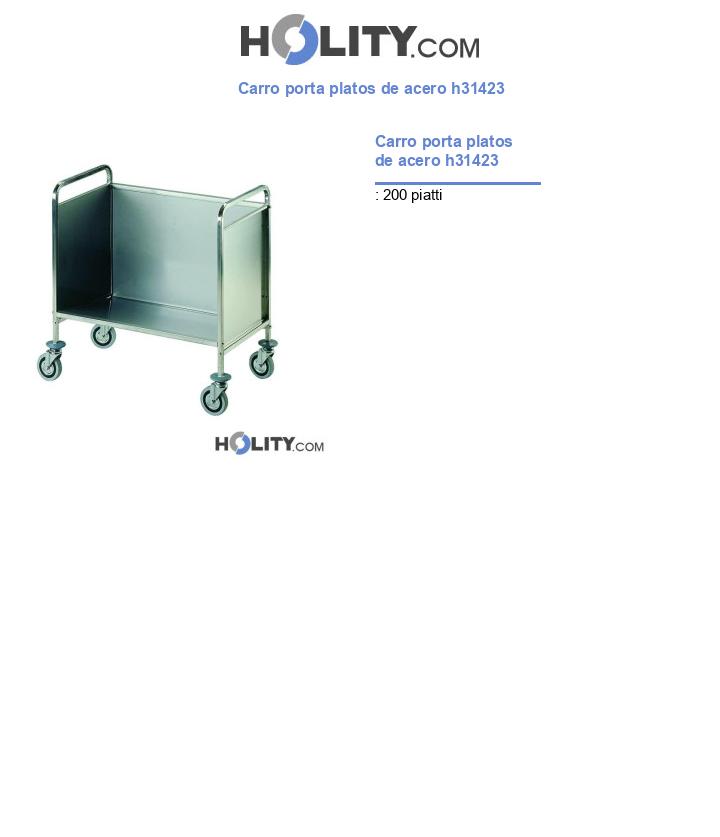 Carro porta platos de acero h31423