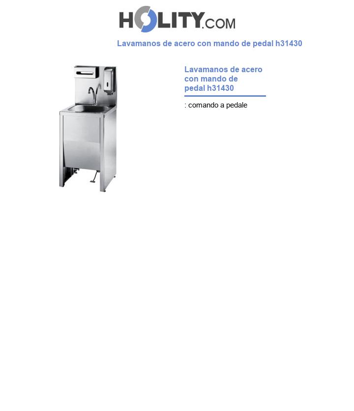 Lavamanos de acero con mando de pedal h31430