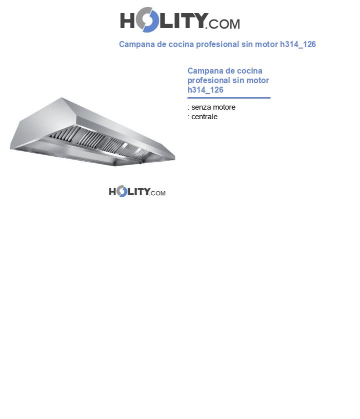 Campana de cocina profesional sin motor h314_126