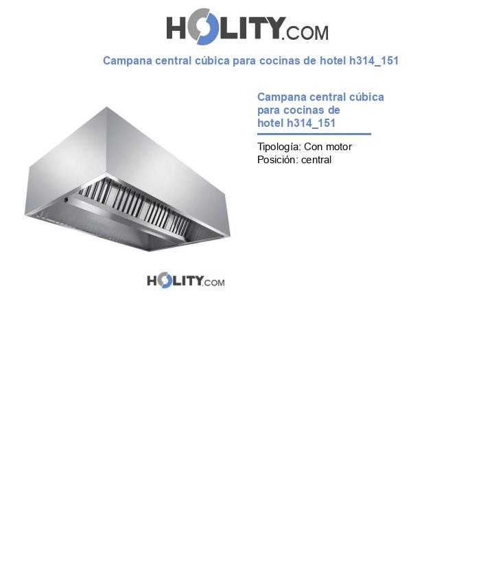 Campana central cúbica para cocinas de hotel h314_151