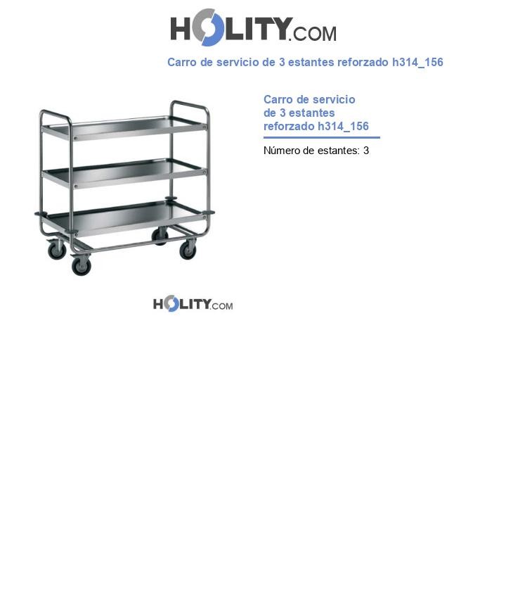 Carro de servicio de 3 estantes reforzado h314_156