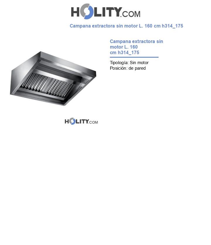 Campana extractora sin motor L. 160 cm h314_175