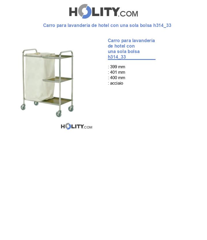 Carro para lavandería de hotel con una sola bolsa h314_33