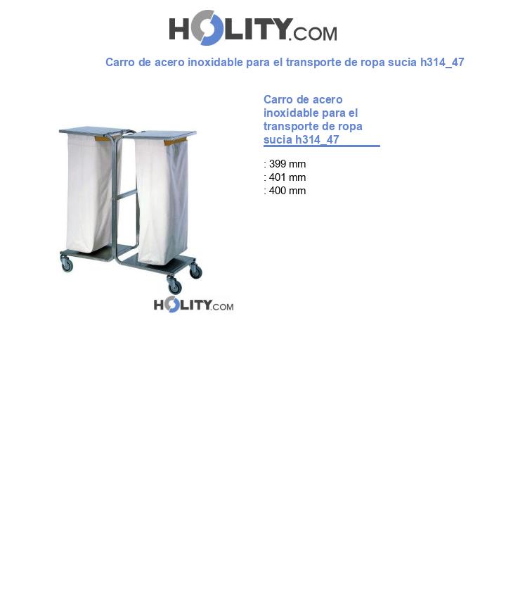 Carro de acero inoxidable para el transporte de ropa sucia h314_47
