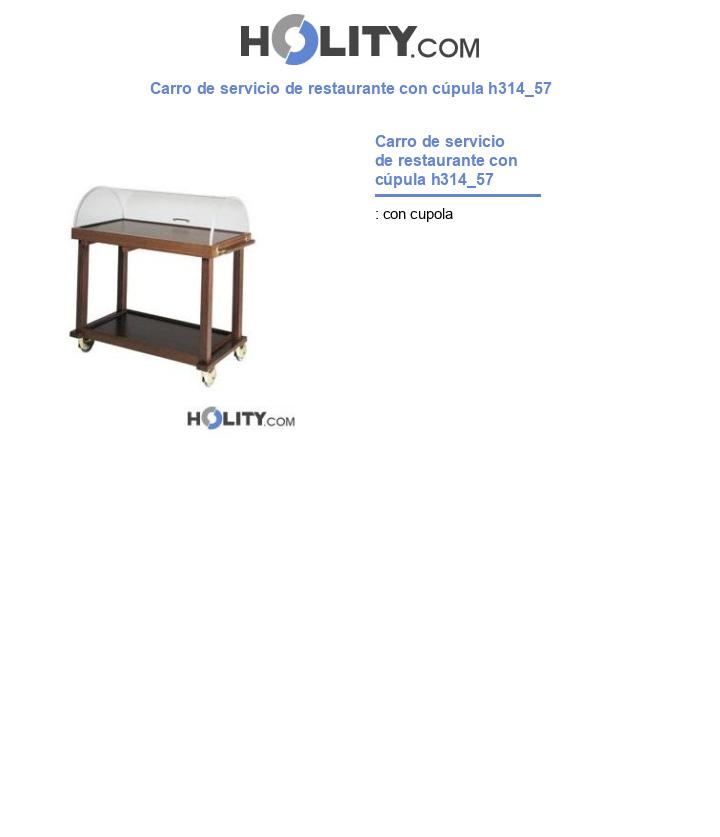Carro de servicio de restaurante con cúpula h314_57