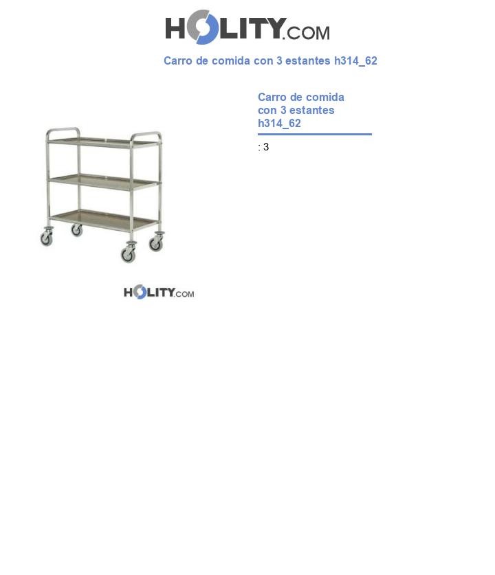 Carro de comida con 3 estantes h314_62