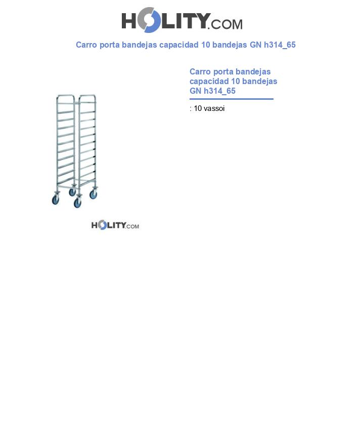 Carro porta bandejas capacidad 10 bandejas GN h314_65