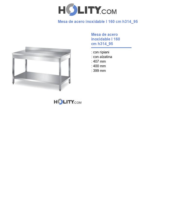 Mesa de acero inoxidable l 160 cm h314_95