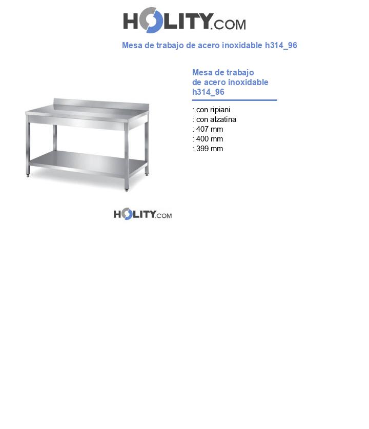 Mesa de trabajo de acero inoxidable h314_96