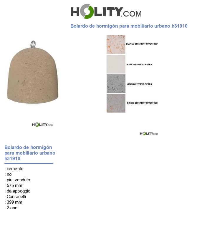 Bolardo de hormigón para mobiliario urbano h31910
