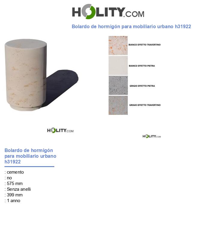 Bolardo de hormigón para mobiliario urbano h31922