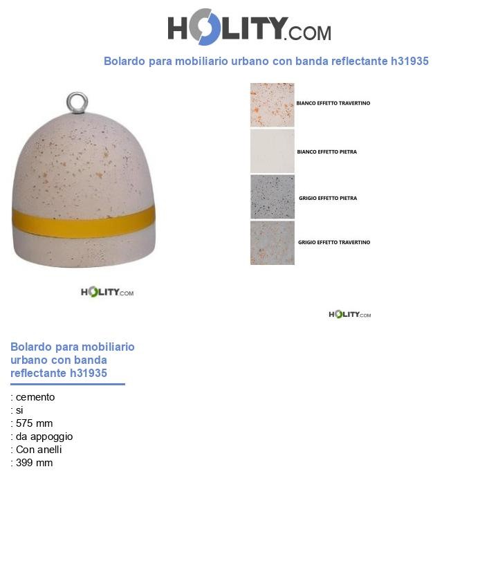 Bolardo para mobiliario urbano con banda reflectante h31935