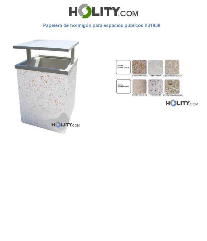Papelera de hormigón para espacios públicos h31939
