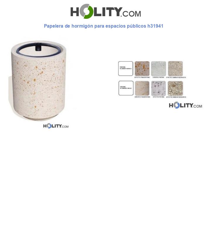 Papelera de hormigón para espacios públicos h31941