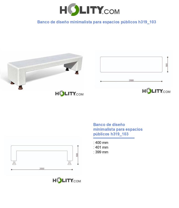 Banco de diseño minimalista para espacios públicos h319_103