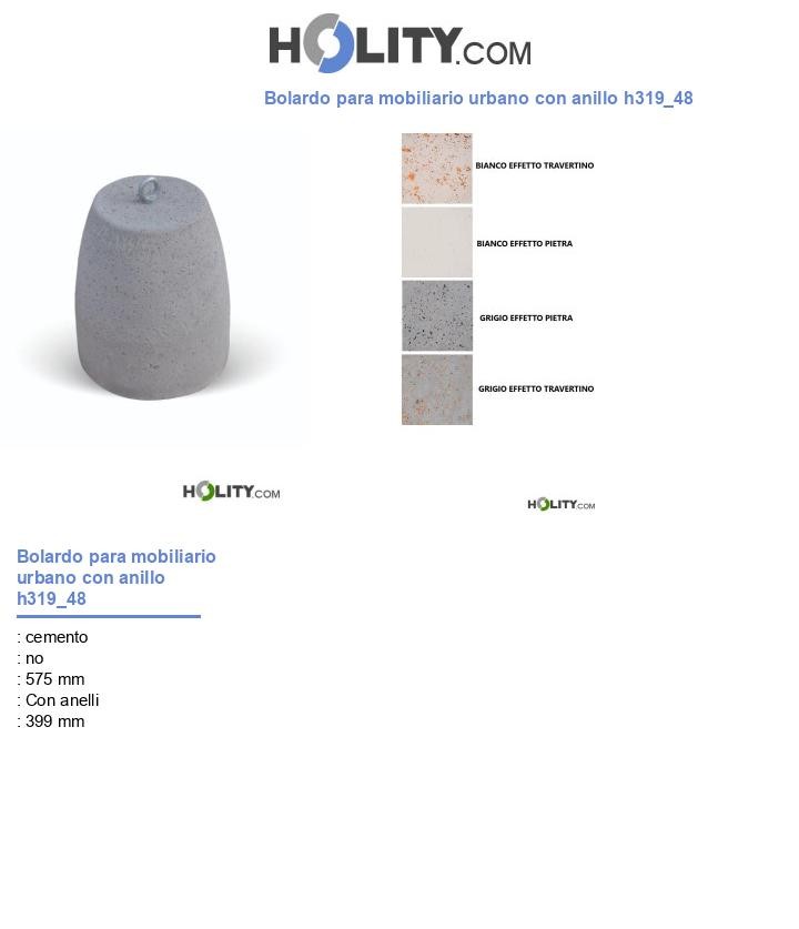 Bolardo para mobiliario urbano con anillo h319_48