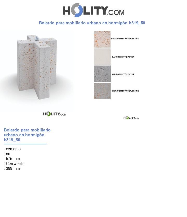 Bolardo para mobiliario urbano en hormigón h319_50