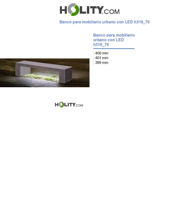 Banco para mobiliario urbano con LED h319_70