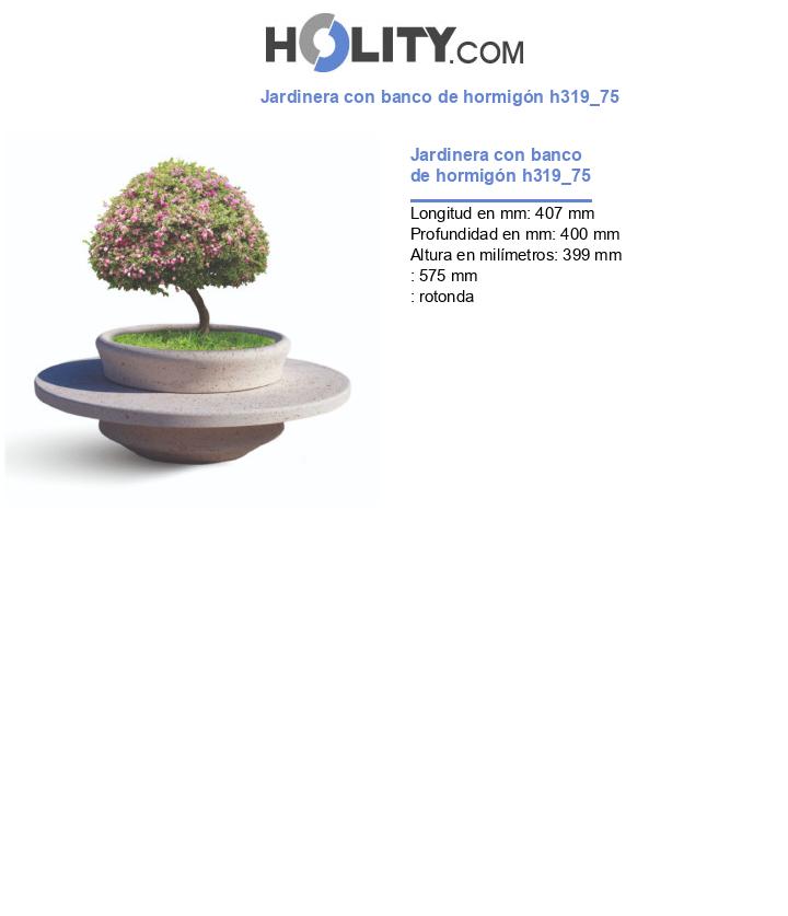 Jardinera con banco de hormigón h319_75