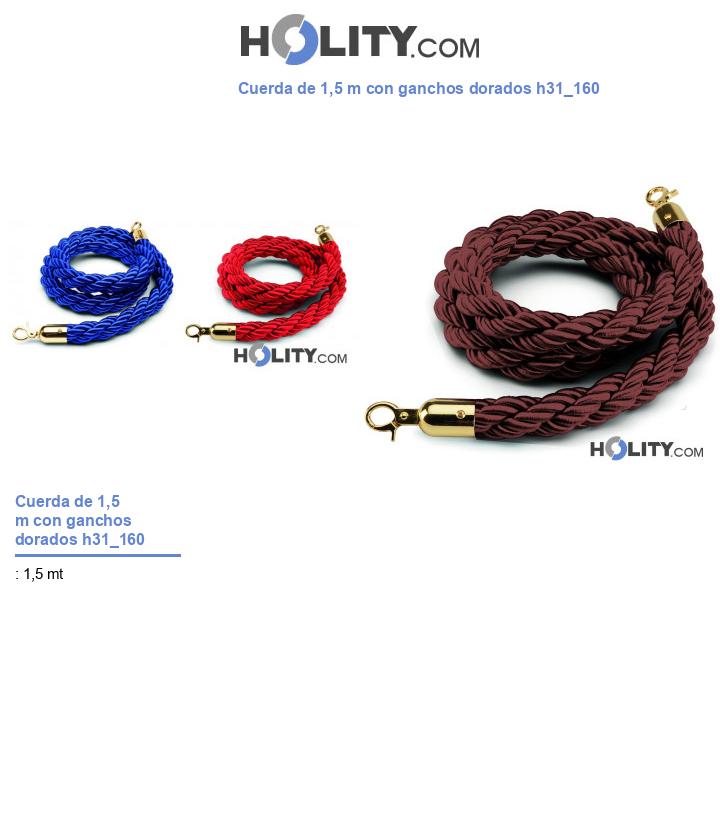 Cuerda de 1,5 m con ganchos dorados h31_160