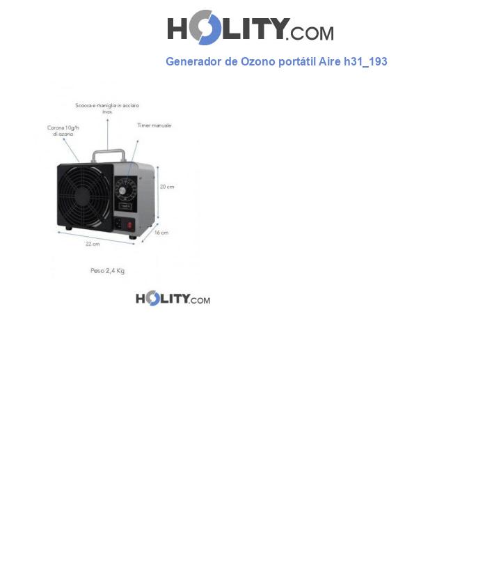 Generador de Ozono portátil Aire h31_193