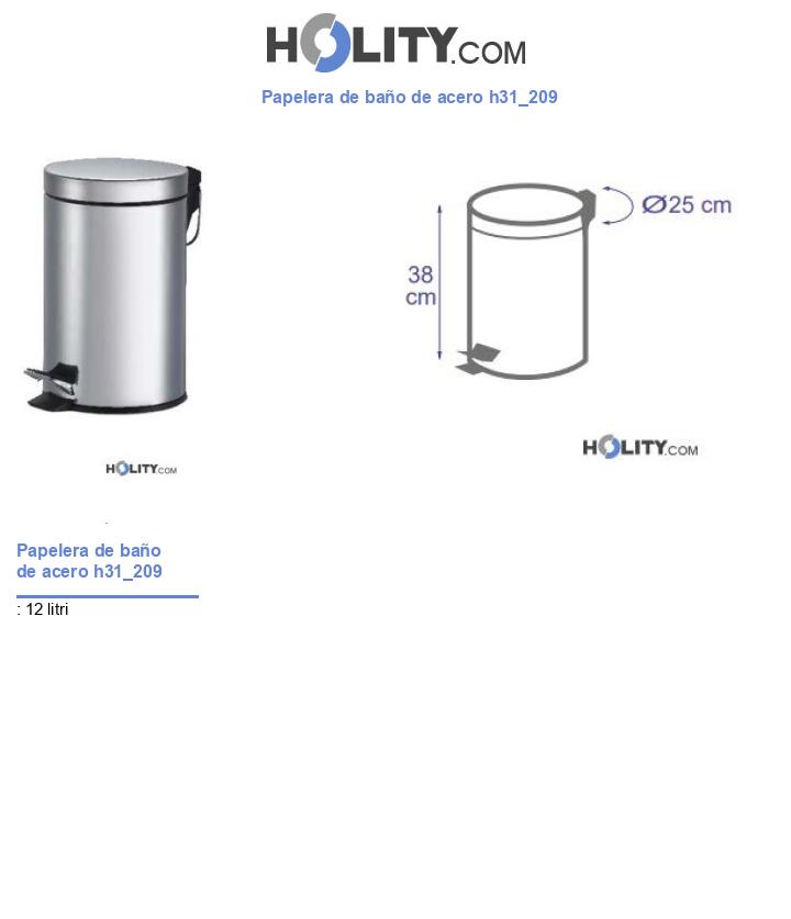 Papelera de baño de acero h31_209