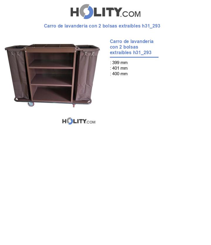 Carro de lavandería con 2 bolsas extraíbles h31_293