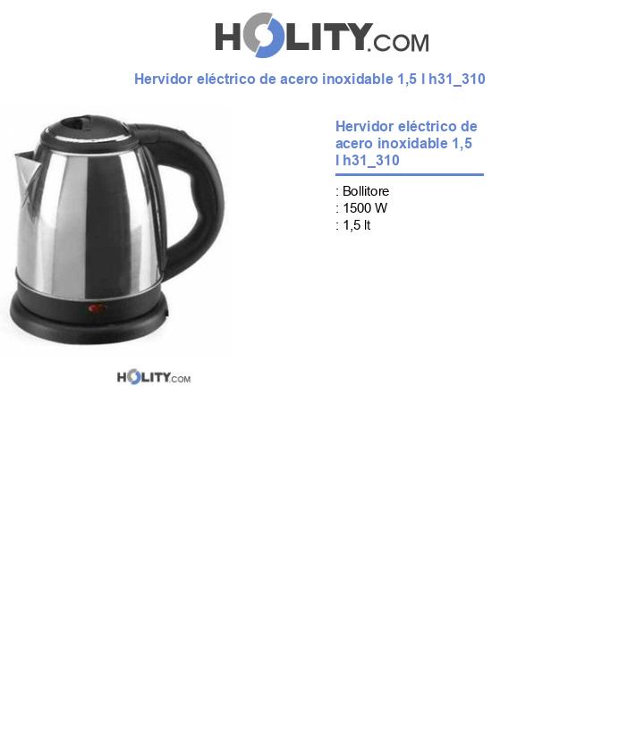 Hervidor eléctrico de acero inoxidable 1,5 l h31_310