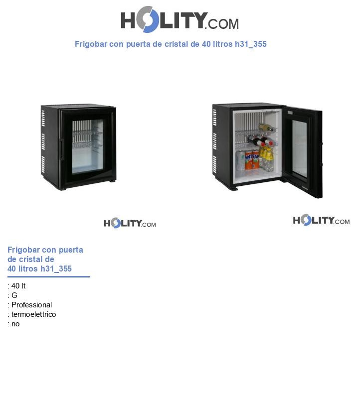 Frigobar con puerta de cristal de 40 litros h31_355
