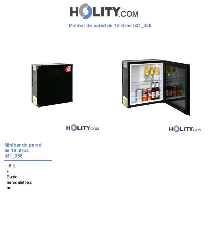 Minibar de pared de 18 litros h31_356