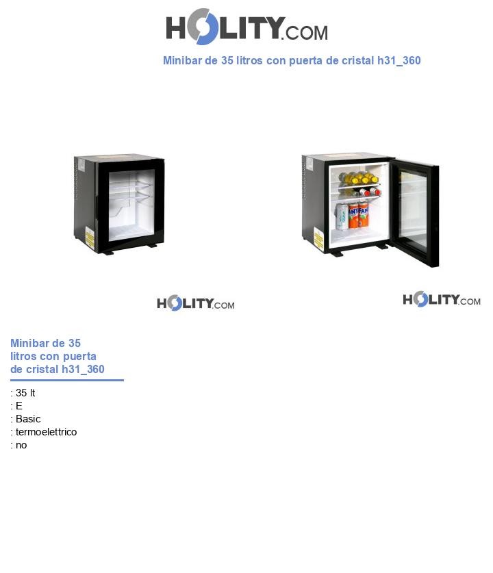 Minibar de 35 litros con puerta de cristal h31_360
