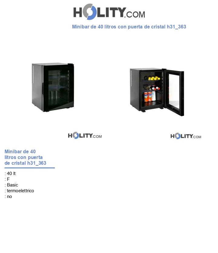 Minibar de 40 litros con puerta de cristal h31_363