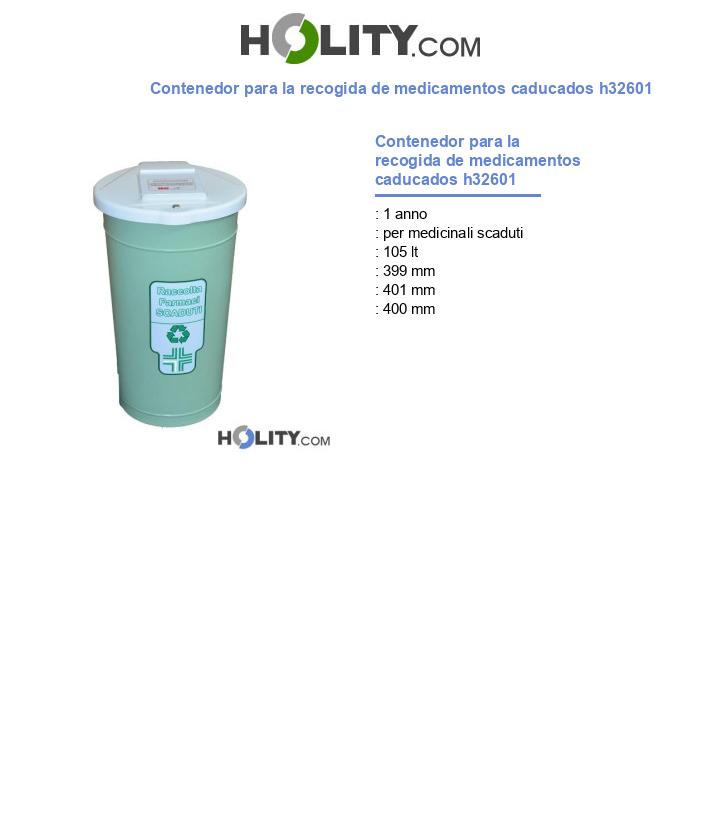 Contenedor para la recogida de medicamentos caducados h32601