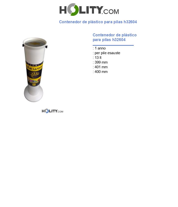 Contenedor de plástico para pilas h32604