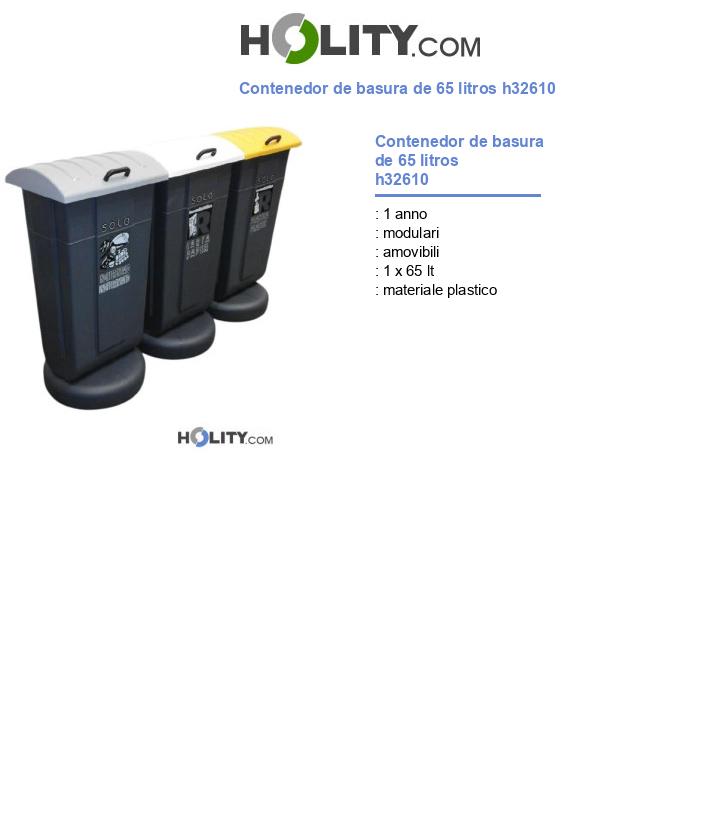 Contenedor de basura de 65 litros h32610
