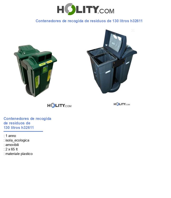 Contenedores de recogida de residuos de 130 litros h32611